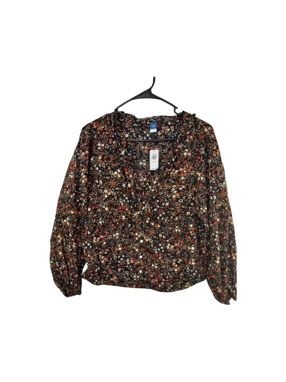 Old Navy Plus Size Ruffled V-Neck Floral Print Blouse NWT Size 4X